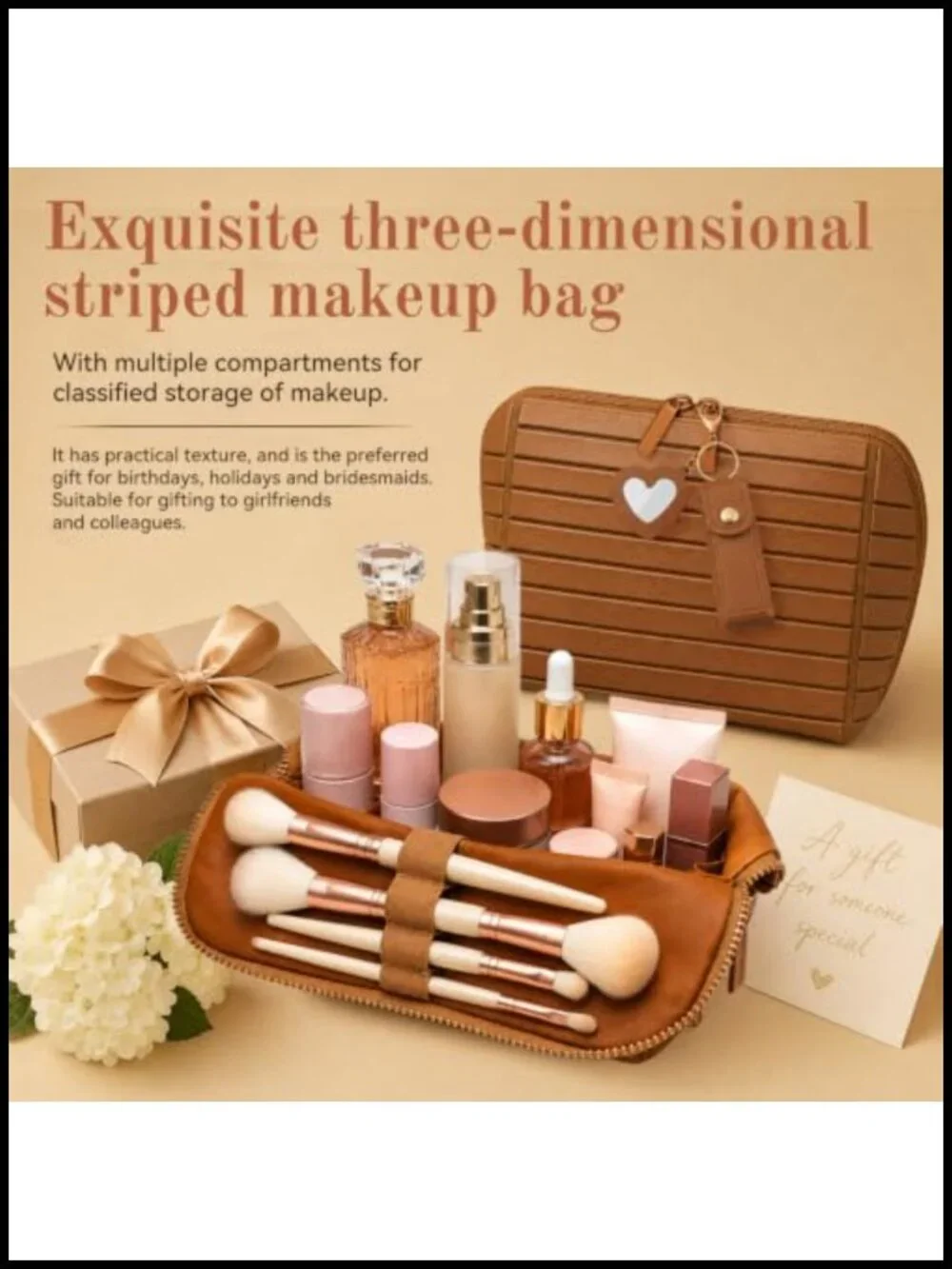 27-Pocket Foldable Travel Makeup Bag Waterproof PVC Cosmetic Organizer